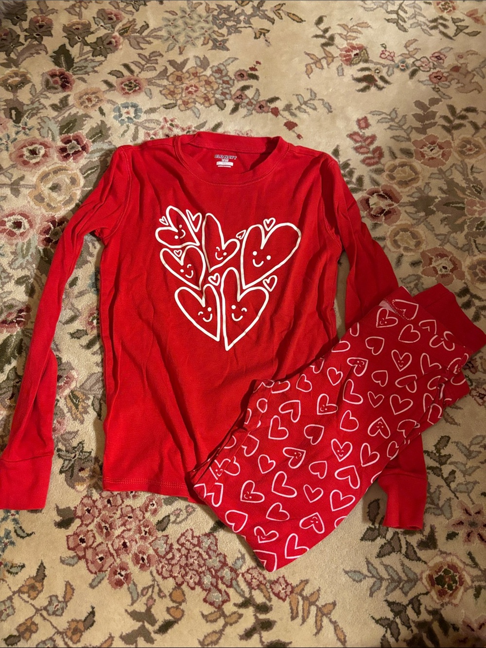 Old Navy Red Heart-Print Kids Pajama Set
